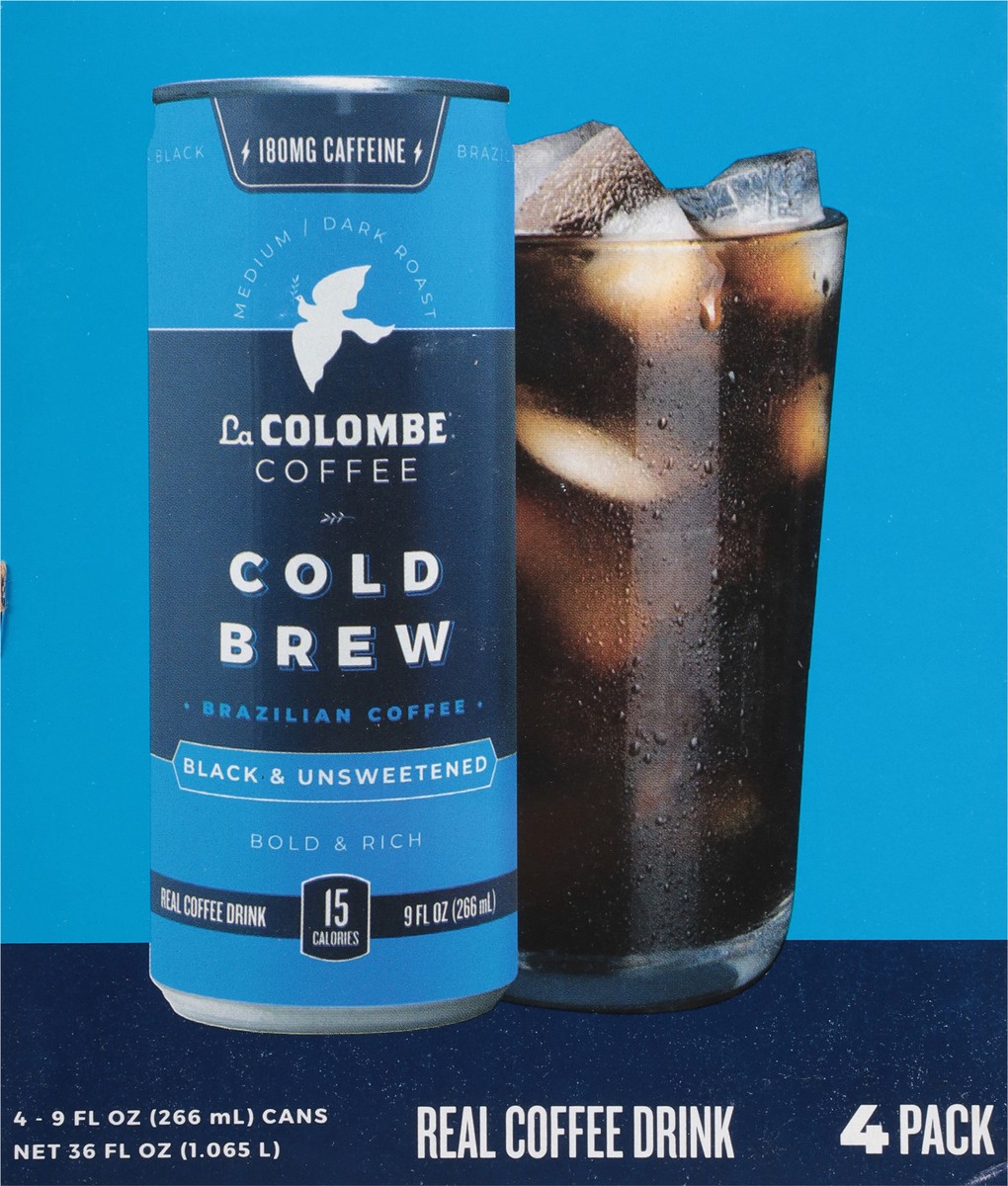 slide 6 of 14, La Colombe Coffee, Cold Brew Black Unsweetened, 9 fl oz Cans, 4 Pack, 4 ct