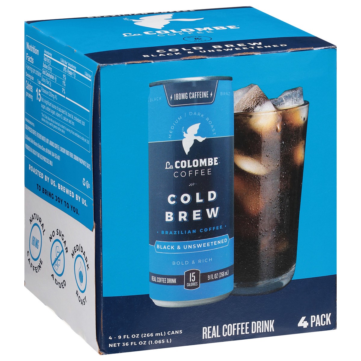 slide 8 of 14, La Colombe Coffee, Cold Brew Black Unsweetened, 9 fl oz Cans, 4 Pack, 4 ct