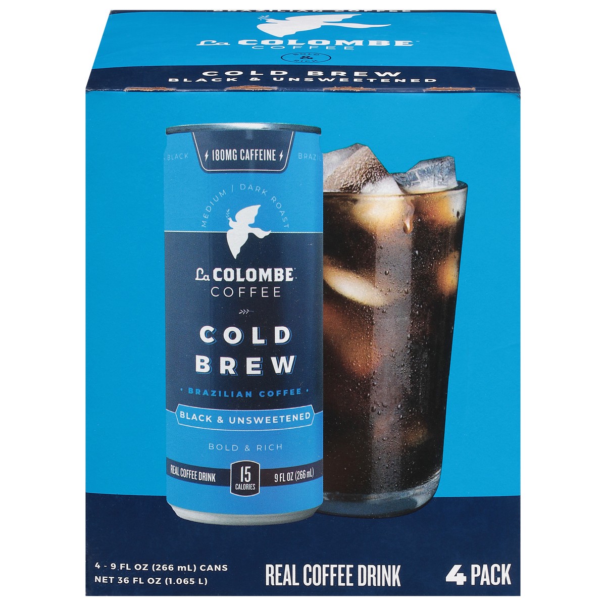 slide 13 of 14, La Colombe Coffee, Cold Brew Black Unsweetened, 9 fl oz Cans, 4 Pack, 4 ct