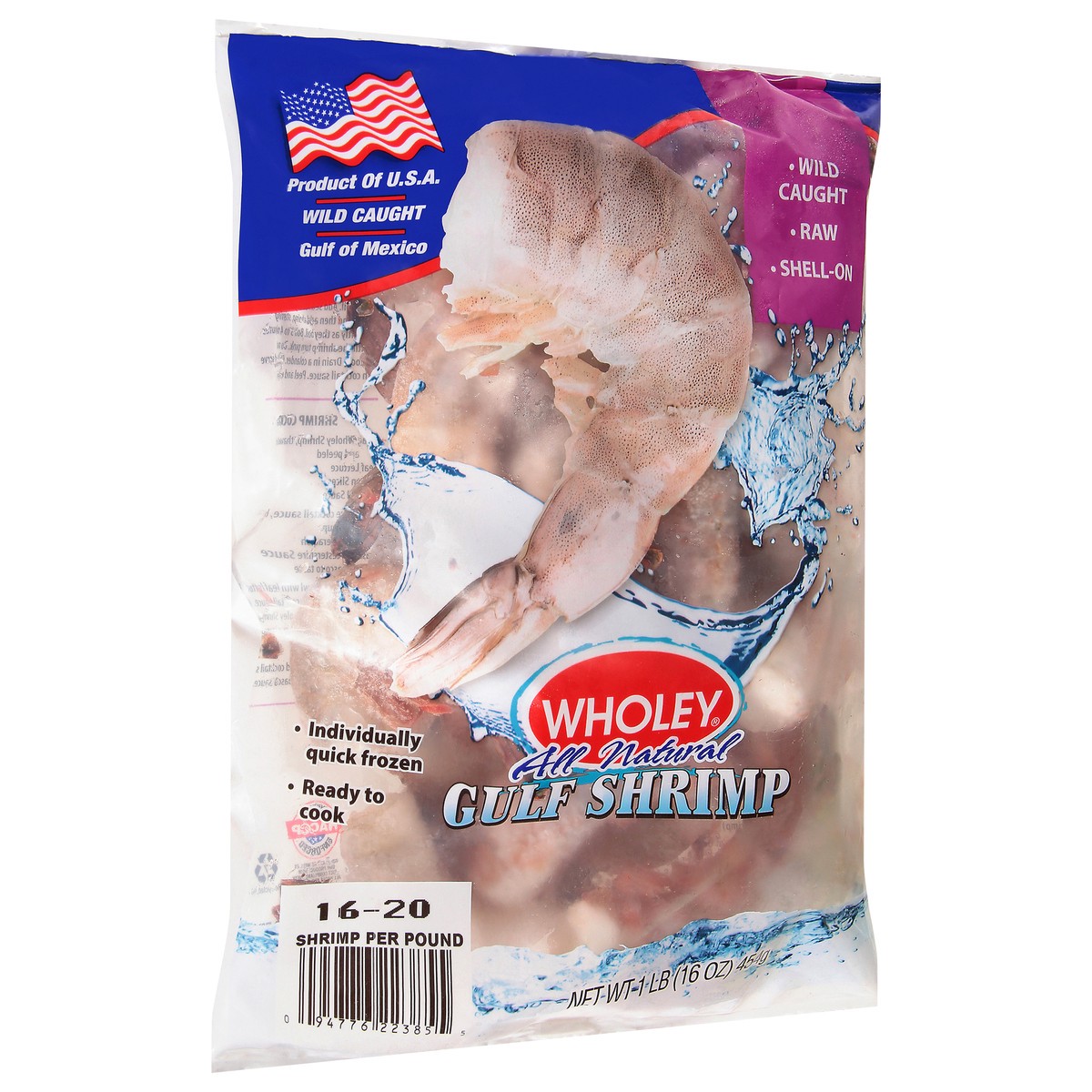 slide 2 of 9, Wholey All Natural Gulf Shrimp 1 lb Bag, 1 lb