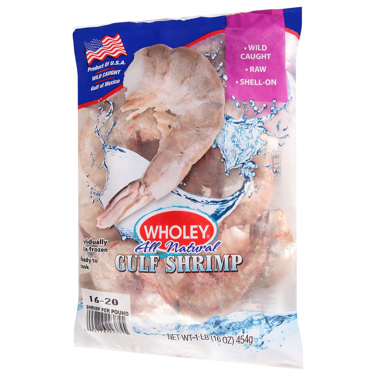 slide 3 of 9, Wholey All Natural Gulf Shrimp 1 lb Bag, 1 lb