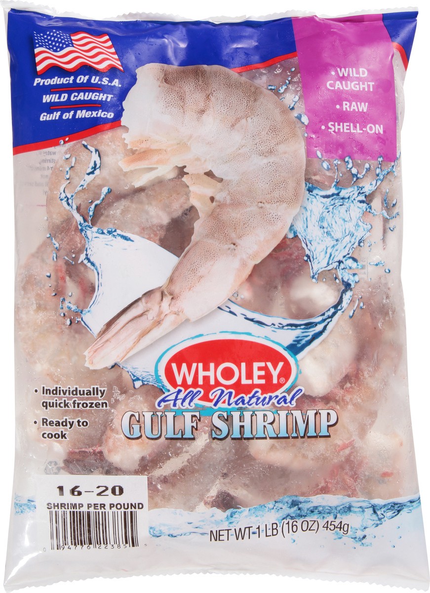slide 4 of 9, Wholey All Natural Gulf Shrimp 1 lb Bag, 1 lb