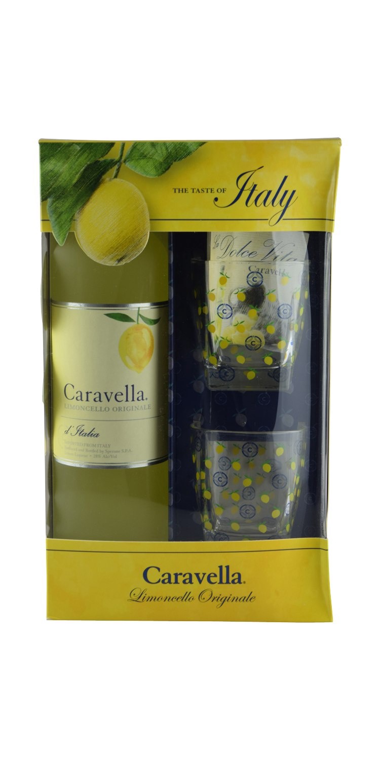 slide 1 of 1, Caravella Limoncello with Glass, 750 ml