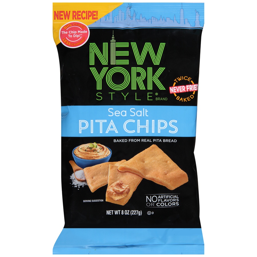 slide 1 of 6, New York Style New York Sea Salt Pita Chips, 8 oz