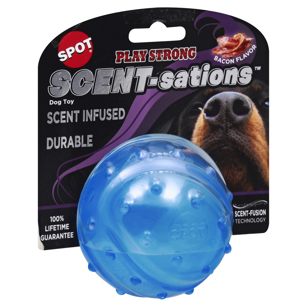 slide 8 of 9, SCENT-sations Spot 3.25 Inch Scent Infused Ball Bacon Flavor Dog Toy 1 ea, 1 ct