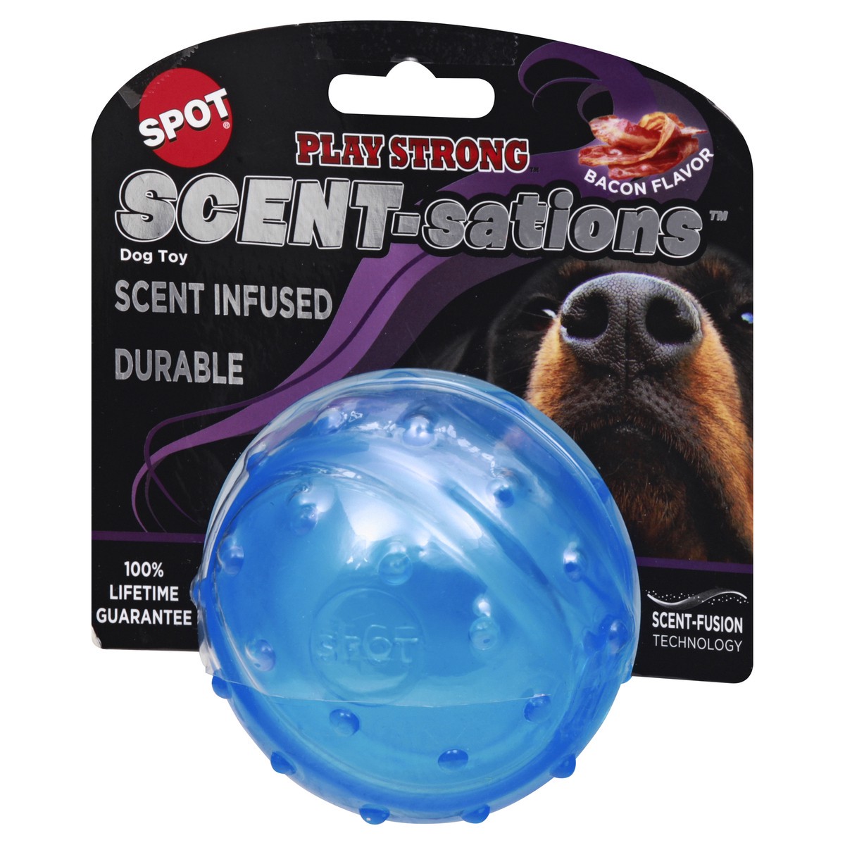 slide 7 of 9, SCENT-sations Spot 3.25 Inch Scent Infused Ball Bacon Flavor Dog Toy 1 ea, 1 ct