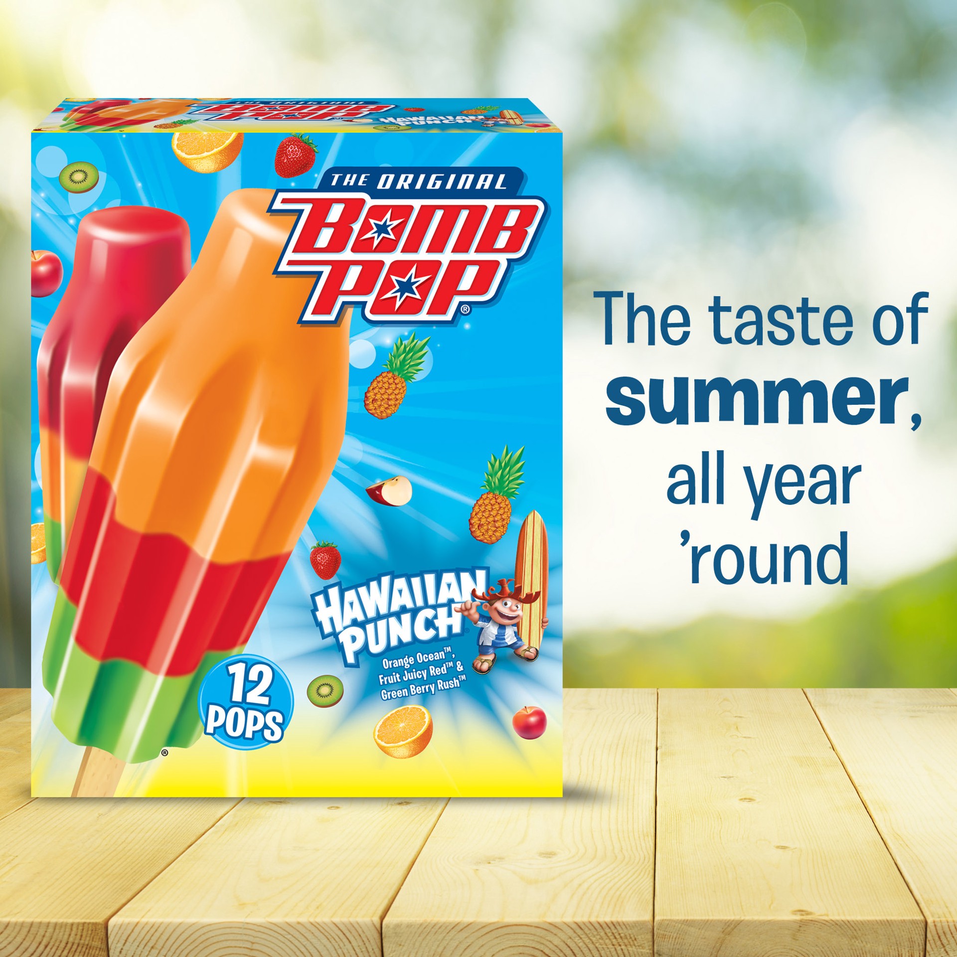 slide 4 of 5, Bomb Pop Hawaiian Punch Bar, 21 fl oz