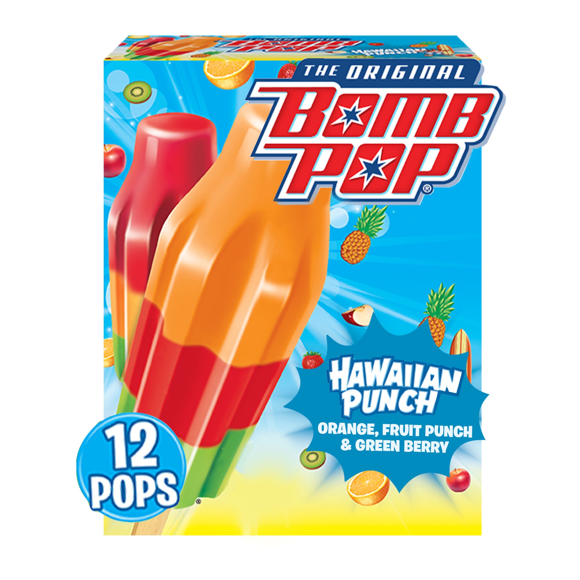 slide 1 of 5, Bomb Pop Hawaiian Punch Bar, 21 fl oz