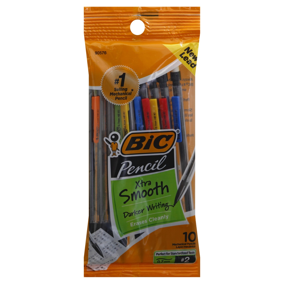 slide 1 of 1, BIC Xtra Smooth No. 2 (0.7 mm) Mechanical Pencils 10 ea, 