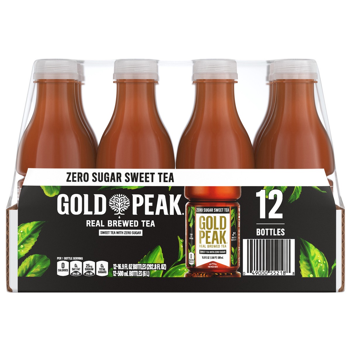 slide 1 of 12, Gold Peak Zero Sugar Sweet Tea Bottles, 16.9 fl oz, 12 Pack, 12 ct; 16.9 oz