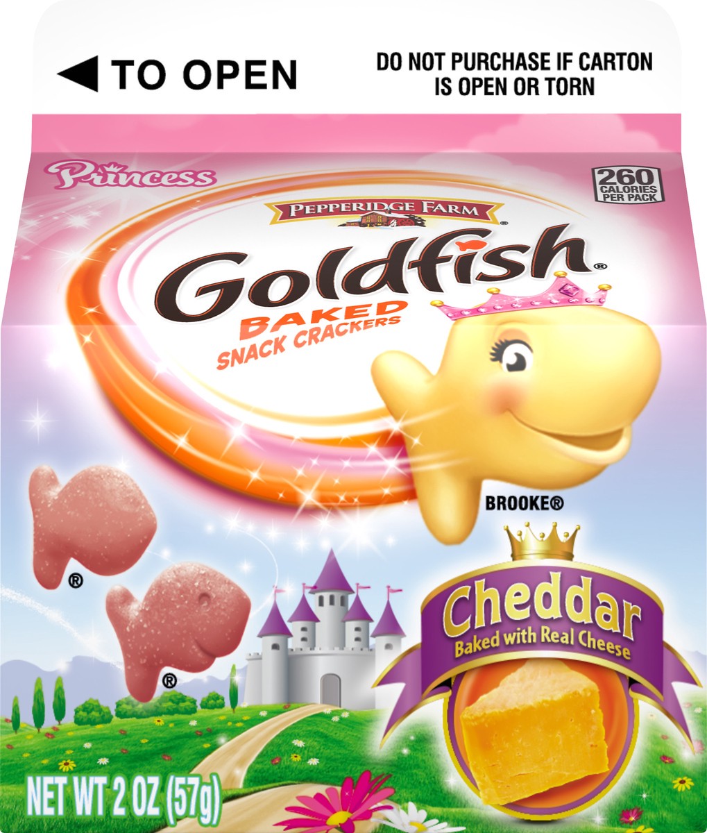 slide 7 of 12, Goldfish Princess Baked Cheddar Snack Crackers 2 oz, 2 oz