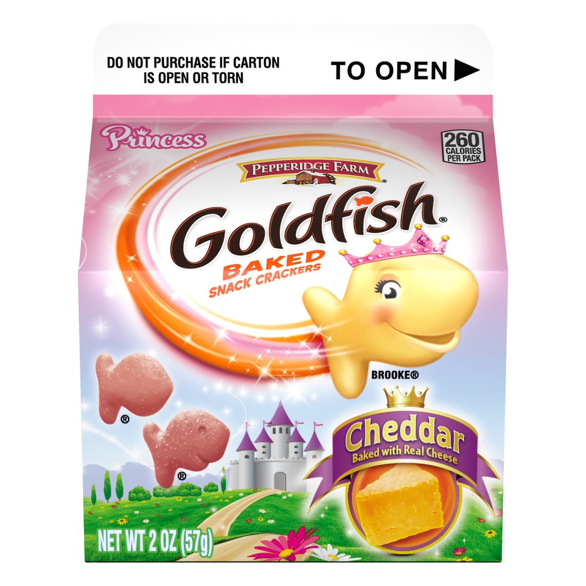 slide 1 of 6, Goldfish Princess Baked Cheddar Snack Crackers 2 oz, 2 oz