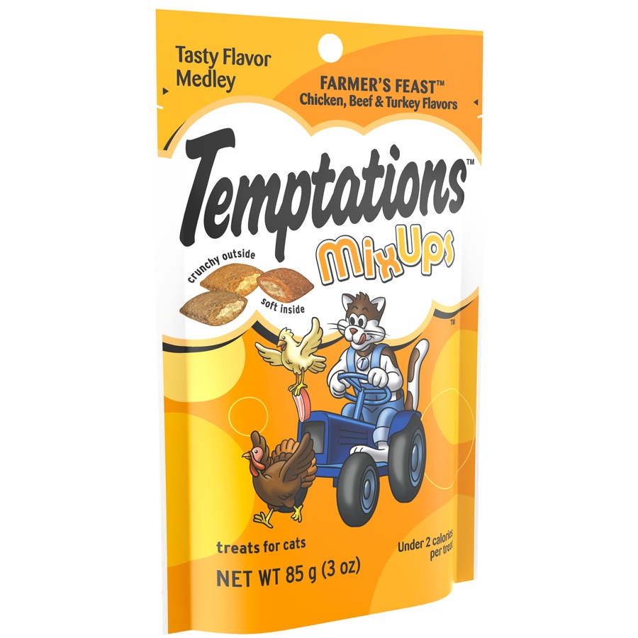 slide 2 of 9, Temptations Mixups Cat Treats Farmer's Feast, 3 oz