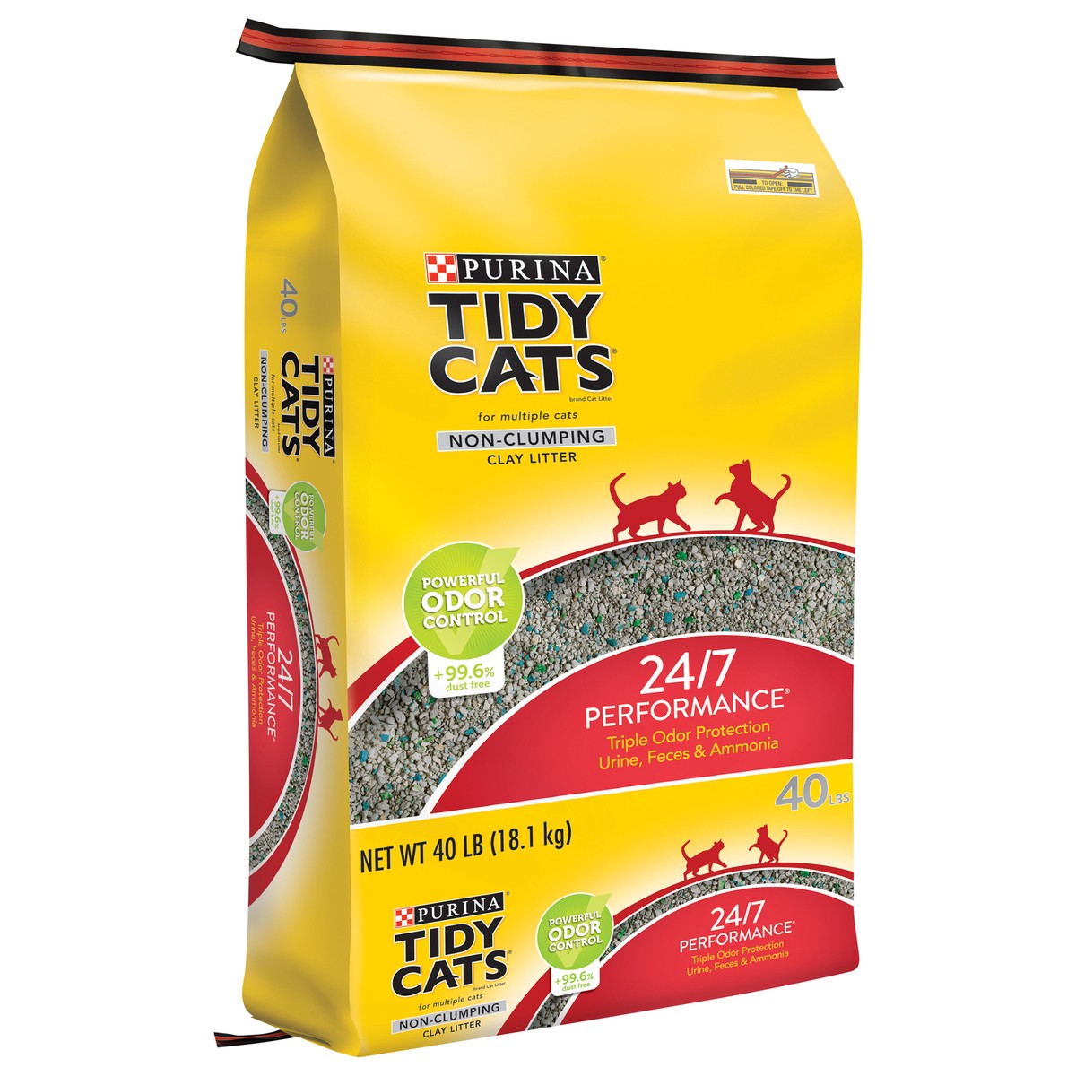 slide 8 of 9, Tidy Cats Purina Tidy Cats Non Clumping Cat Litter, 24/7 Performance Multi Cat Litter, 40 lb