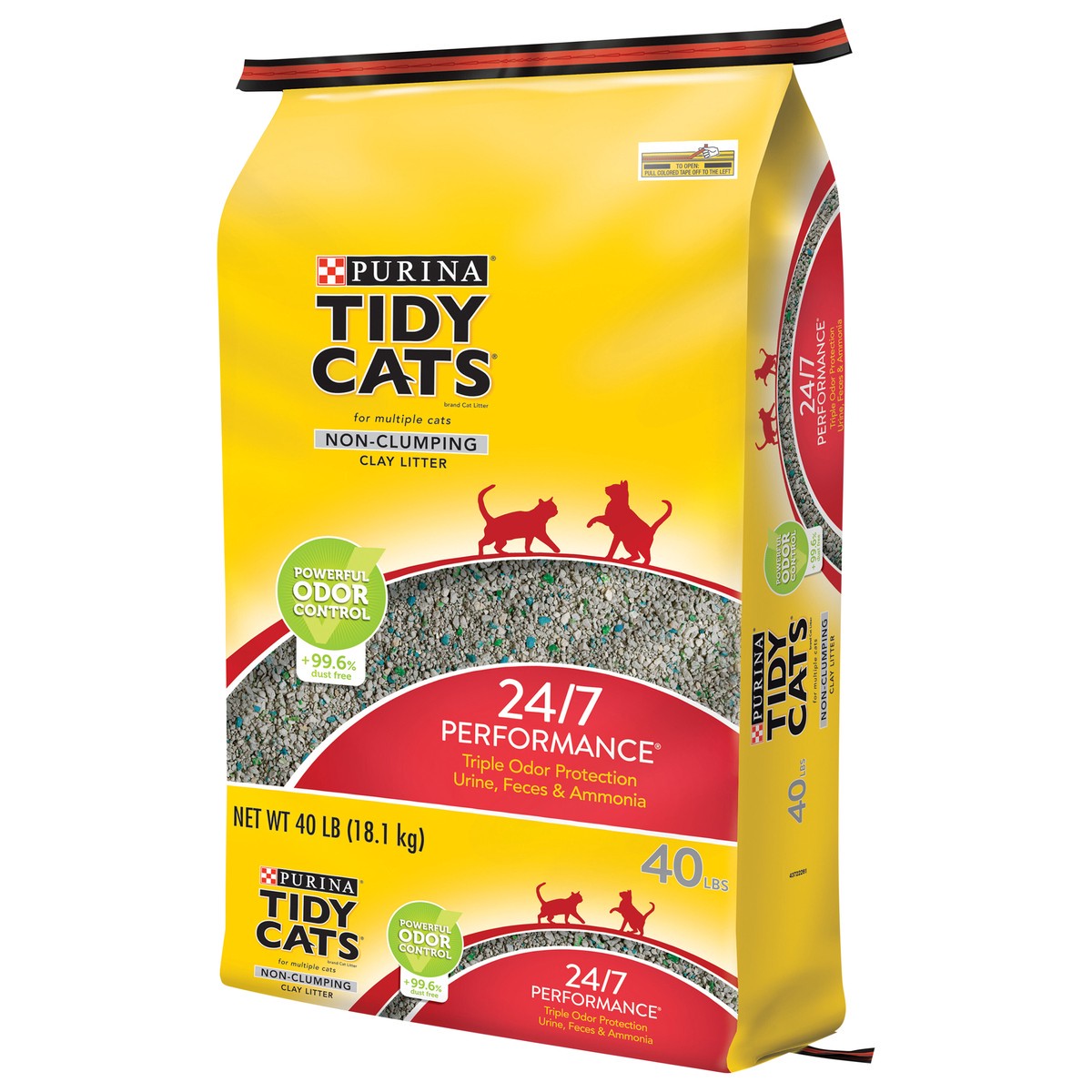 slide 7 of 9, Tidy Cats Purina Tidy Cats Non Clumping Cat Litter, 24/7 Performance Multi Cat Litter, 40 lb