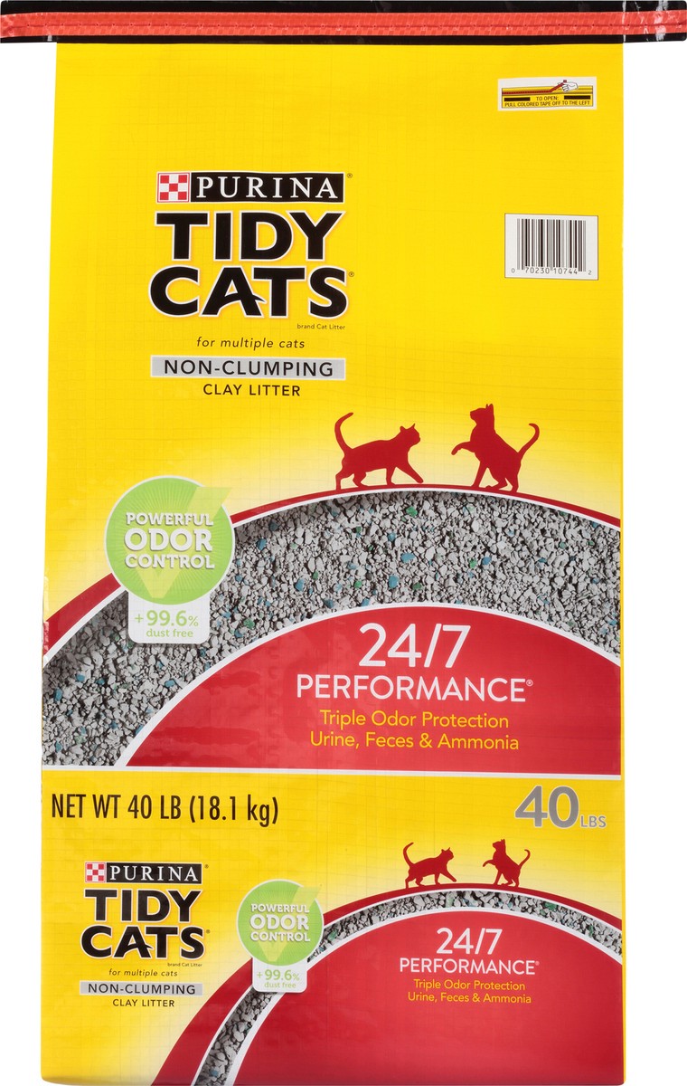 slide 1 of 9, Tidy Cats Purina Tidy Cats Non Clumping Cat Litter, 24/7 Performance Multi Cat Litter - 40 lb. Bag, 40 lb