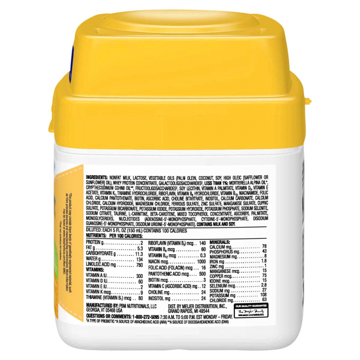 slide 9 of 29, Meijer Infant Milk-Based Baby Formula Powder with Iron, 22.2 oz