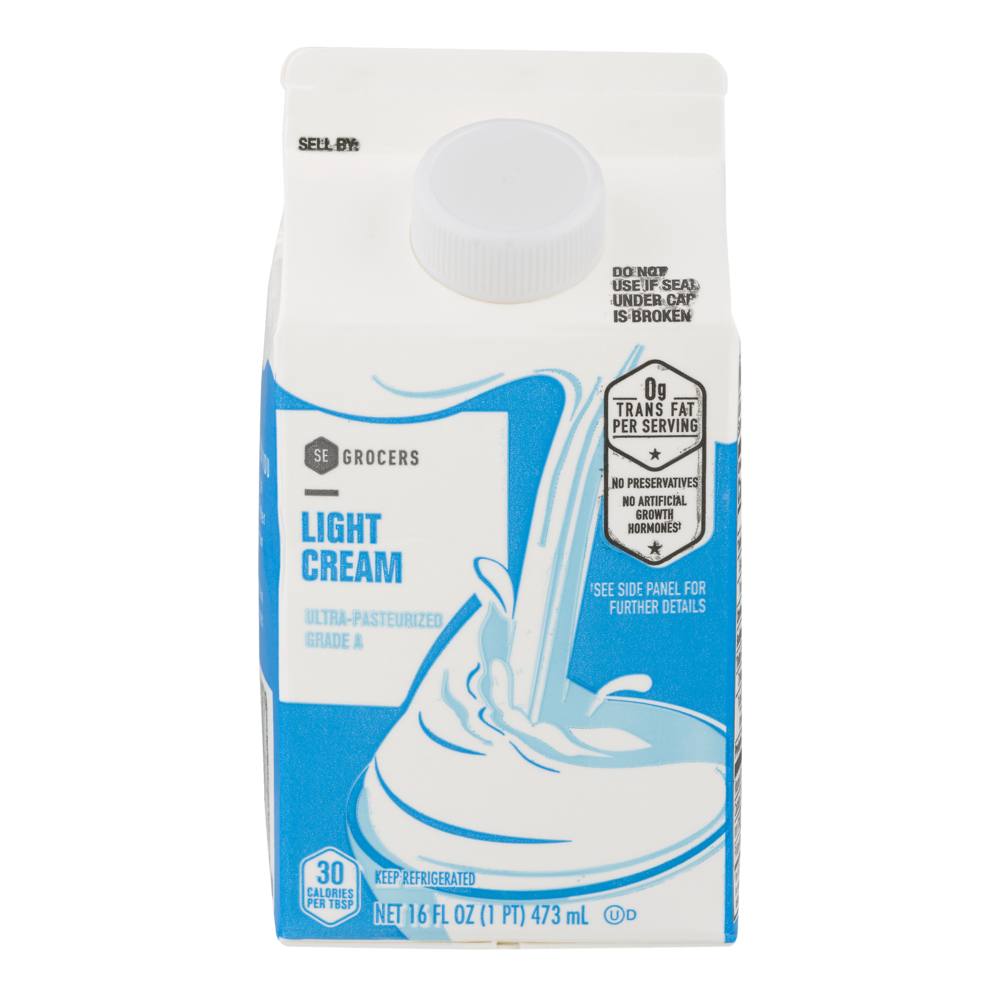 slide 1 of 1, SE Grocers Light Cream, 16 oz