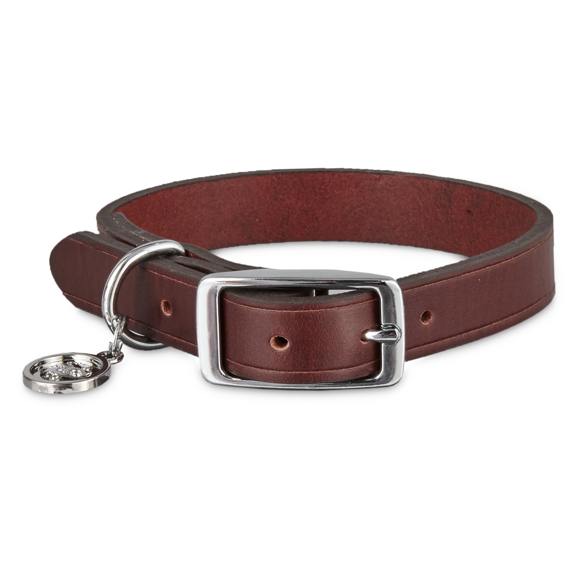 slide 1 of 1, Bond & Co. Mahogany Leather Collar, SM