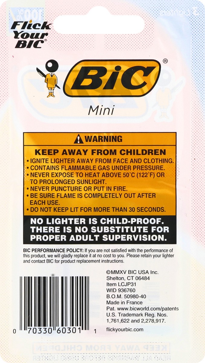 slide 6 of 9, BIC Mini Lighters, 3 ct