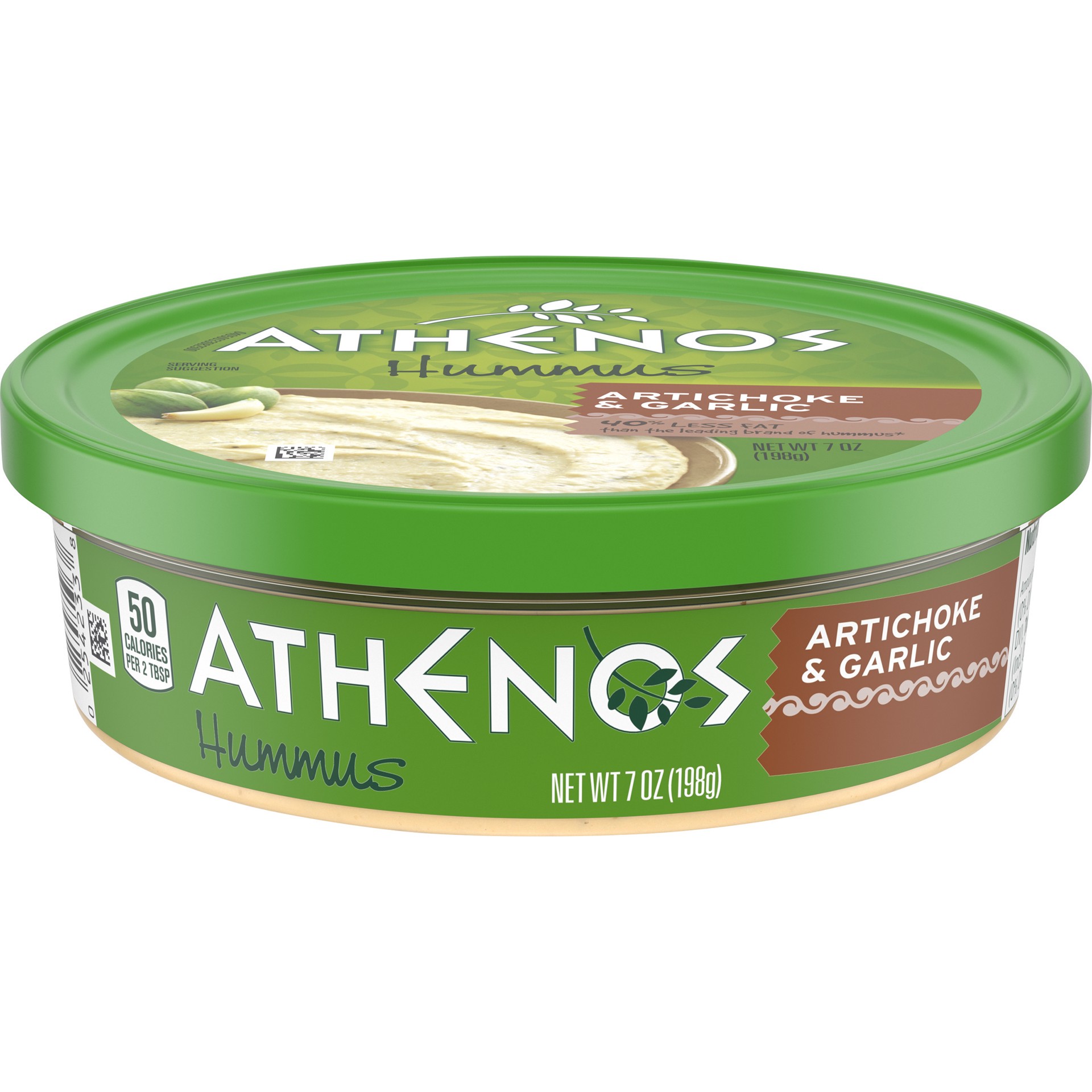 slide 1 of 9, Athenos Artichoke & Garlic Hummus, 7 oz Tub, 7 oz