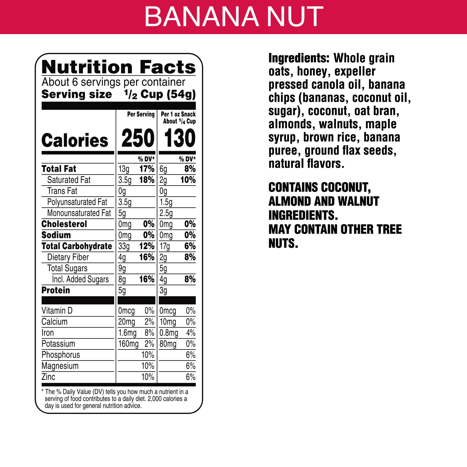 slide 2 of 5, Bear Naked Granola Cereal, Whole Grain Granola, Breakfast Snacks, Banana Nut Blend, 12oz Bag, 1 Bag, 12 oz