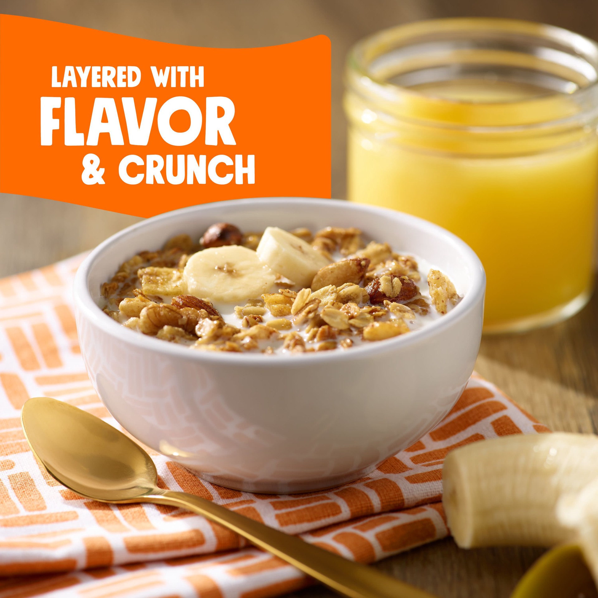slide 3 of 5, Bear Naked Granola Cereal, Whole Grain Granola, Breakfast Snacks, Banana Nut Blend, 12oz Bag, 1 Bag, 12 oz