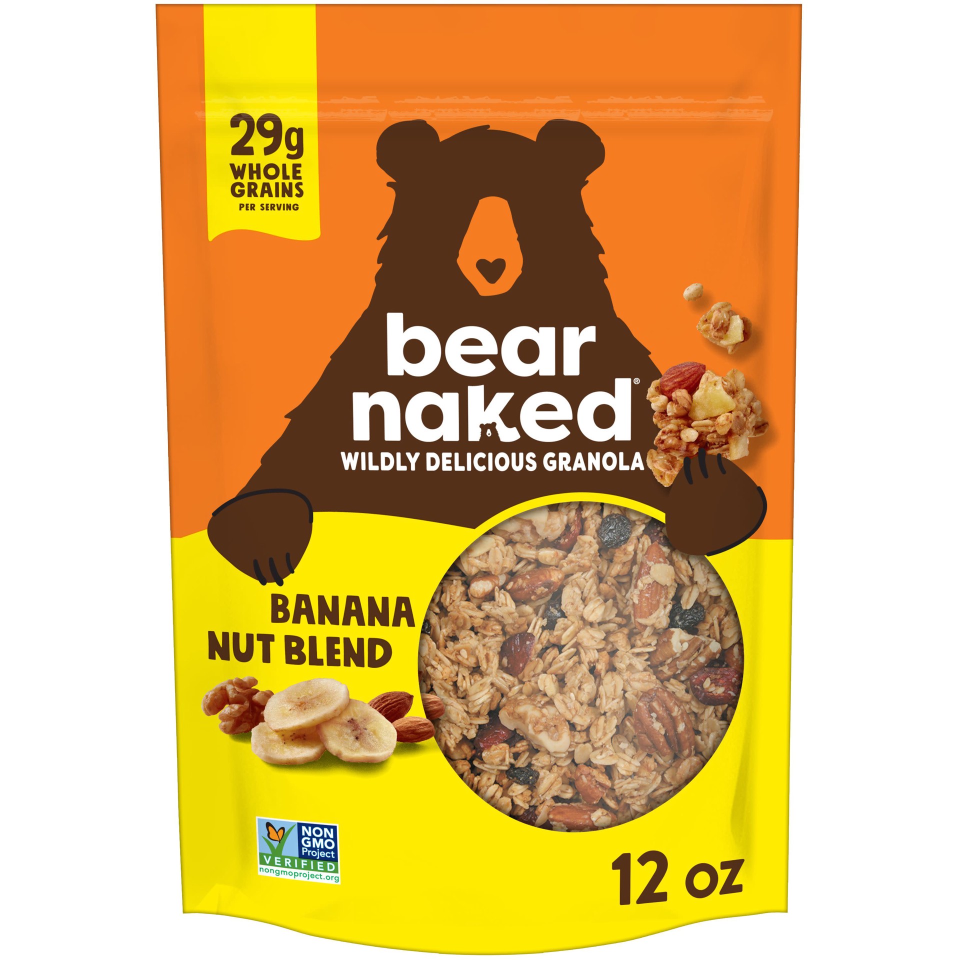 slide 1 of 5, Bear Naked Granola Cereal, Whole Grain Granola, Breakfast Snacks, Banana Nut Blend, 12oz Bag, 1 Bag, 12 oz