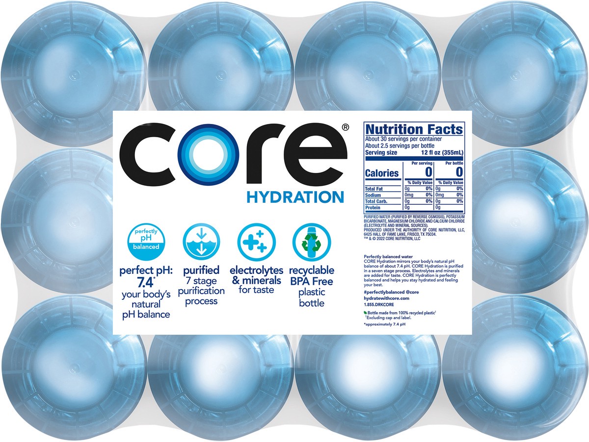 slide 5 of 7, Core Hydration Nutrient Enhanced Water, 30.4 fl oz bottles, 12 Pack, 30.4 fl oz, 12 ct