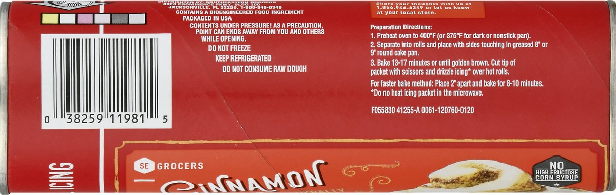 slide 6 of 10, SE Grocers Cinnamon Rolls Org, 8 ct