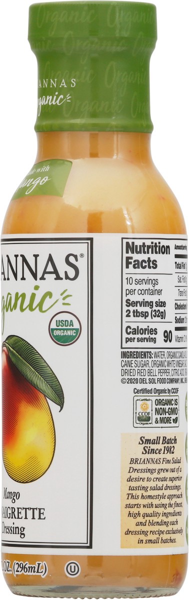 slide 8 of 9, BRIANNAS Organic Tropical Mango Dressing, 10 oz