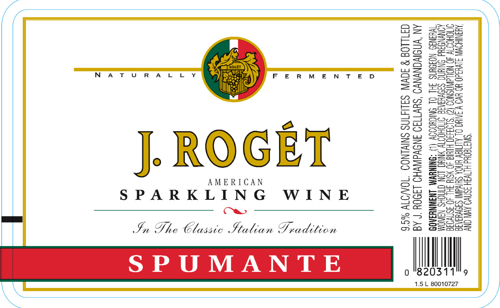 slide 2 of 2, J. Rogét Spumante White Sparkling Wine, 1.5 L Bottle, 50.72 fl oz