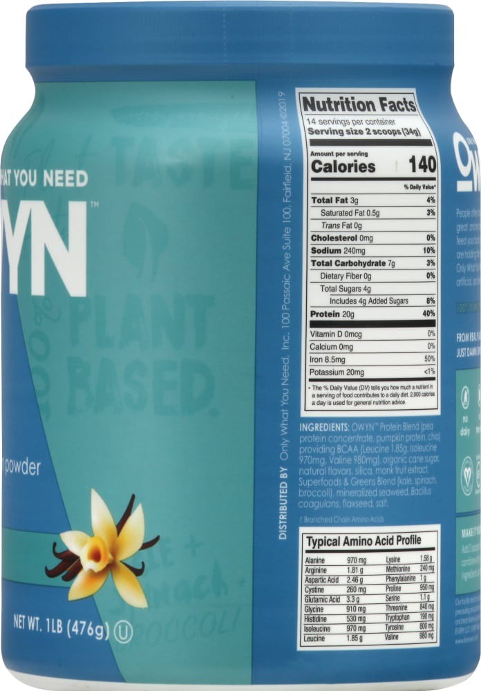 slide 4 of 4, OWYN Smooth Vanilla Greens Blend with Superfoods 1.05 lb, 1.1 lb