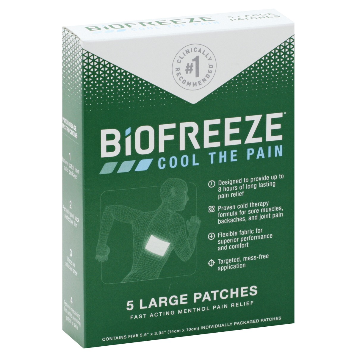 slide 2 of 9, Biofreeze Patches 5 ea, 5 ct