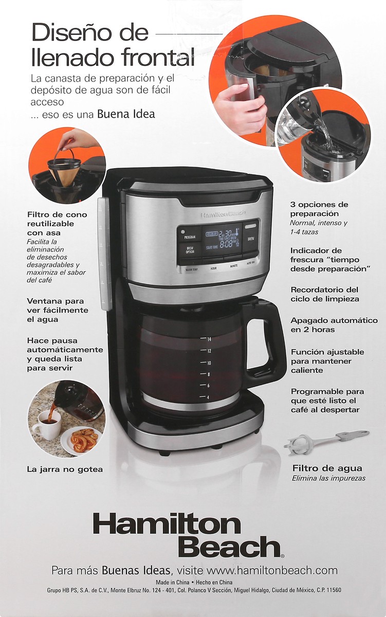 slide 7 of 9, Hamilton Beach 14 Cup Capacity Programmable Front-Fill Coffee Maker 1 ea, 1 ct