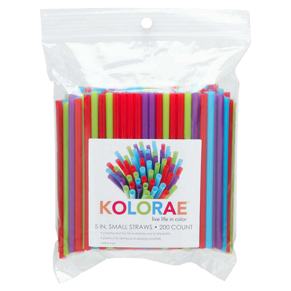 slide 1 of 1, Kolorae Small Straws, 200 ct; 5 in