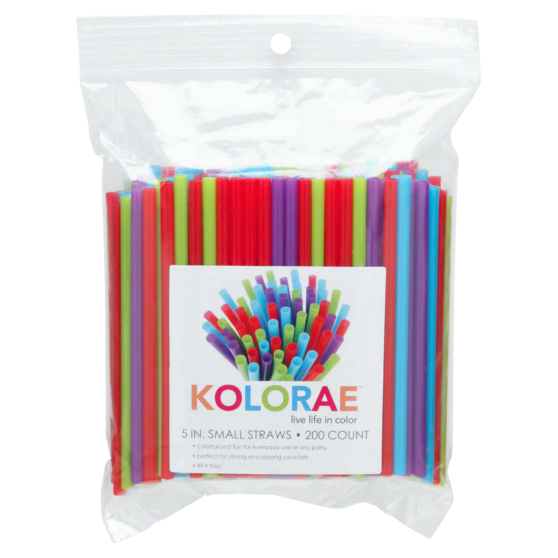 slide 1 of 1, Kolorae Small Straws, 200 ct; 5 in