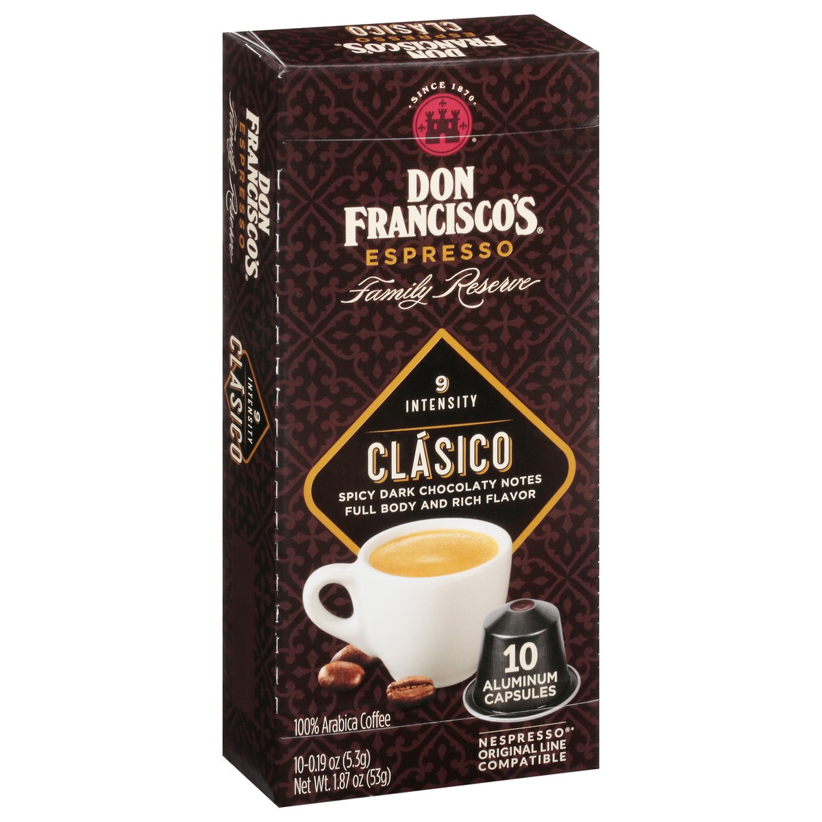 slide 3 of 9, Don Francisco's Family Reserve Clasico Espresso Capsules - 10 ct, 10 ct