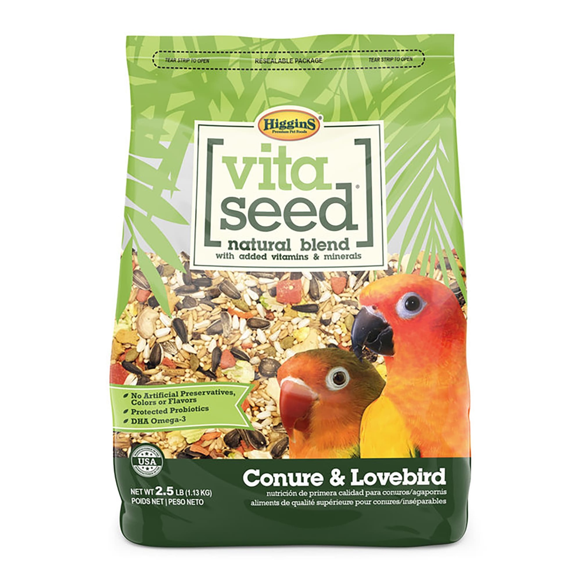 slide 1 of 1, Higgins Vita Seed Conure & Lovebird Food, 2.5 lb