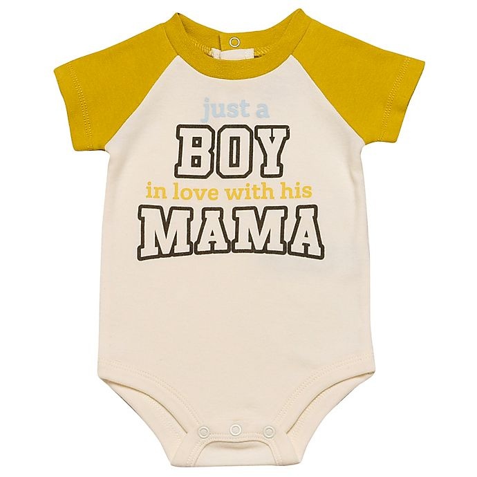 slide 1 of 1, Baby Starters BWA Size12M Just a Boy - Love with his Mama Bodysuit - Yellow, 1 ct