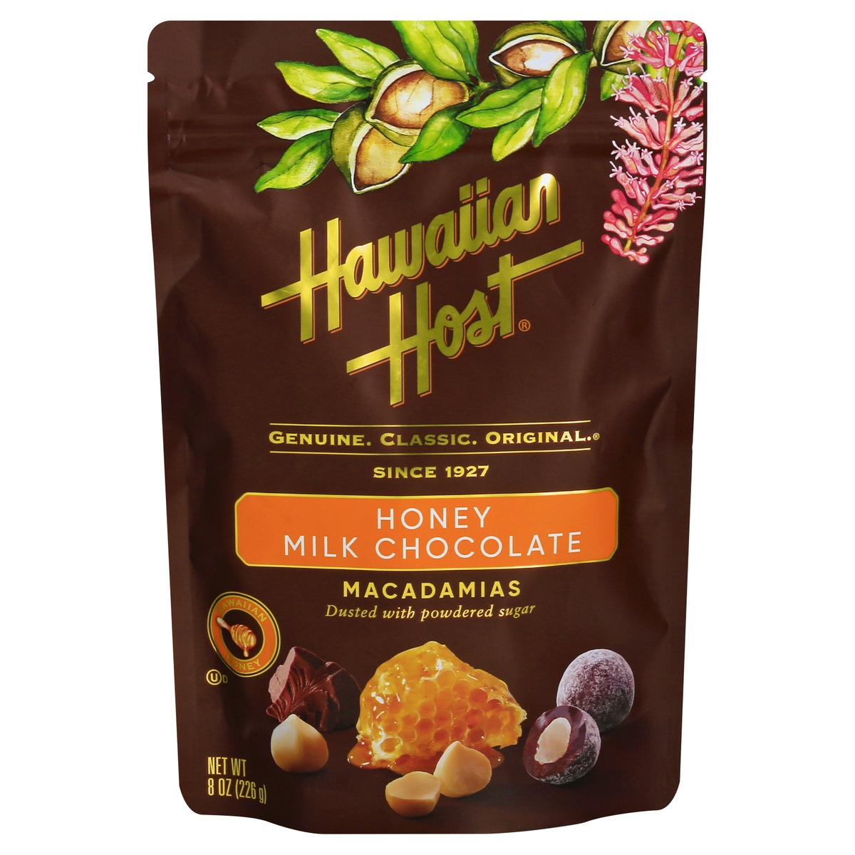 slide 1 of 1, Hawaiian Host Honey Milk Chocolate Mac, 8 oz