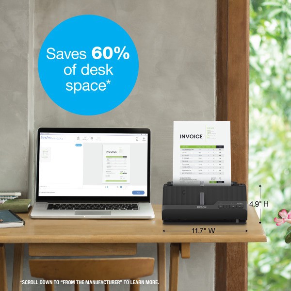 slide 8 of 9, Epson Workforce Compact Desktop Document Scanner, Es-C220, 1 ct