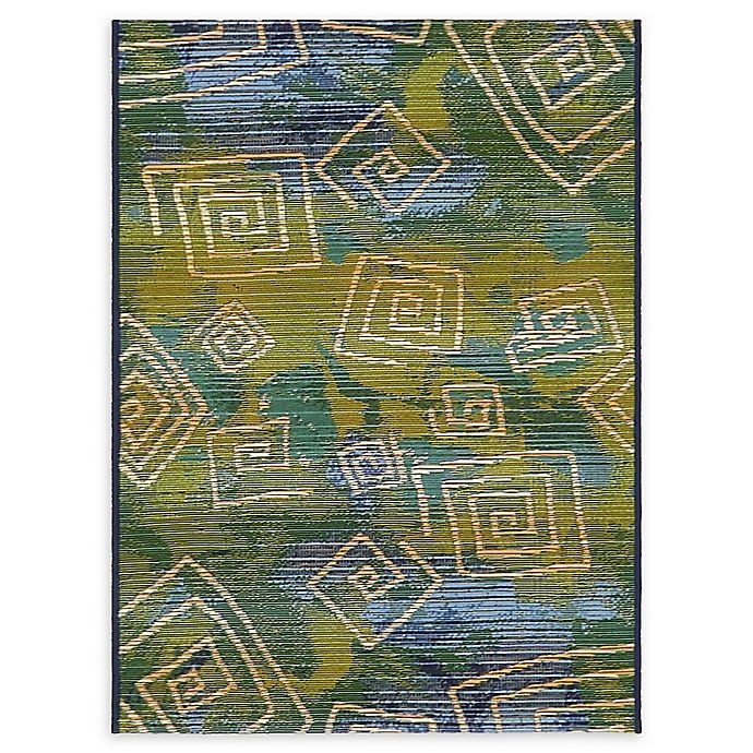 slide 1 of 2, Unique Loom Vortex Eden 2'2 x 3' Indoor/Outdoor Area Rug - Blue'', 1 ct