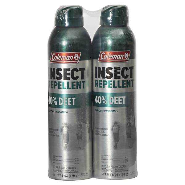 slide 1 of 1, Coleman 40% Deet Aerosol Twin Pack, 6 oz