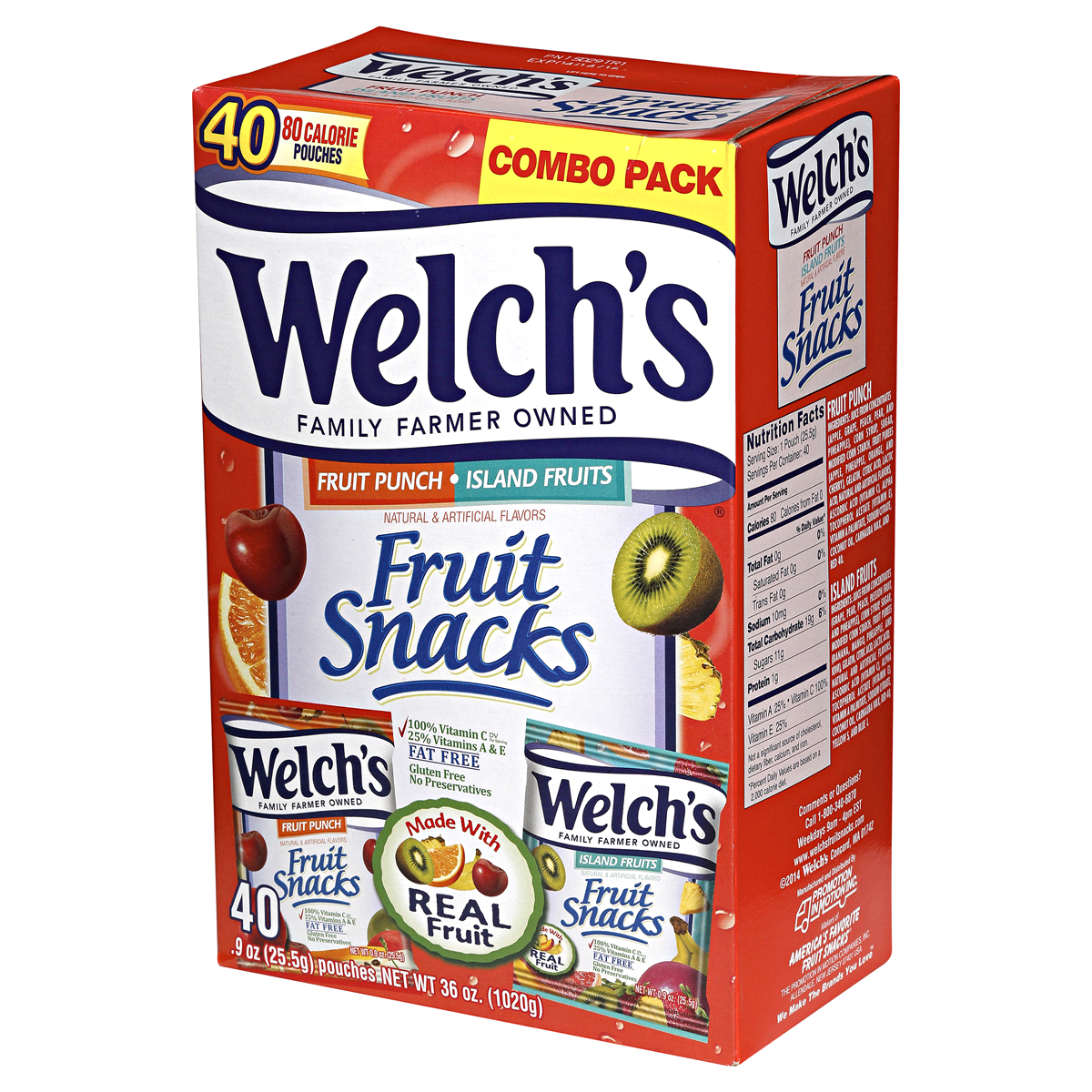 slide 4 of 7, Welch's Fruit Punch and Island Fruits Variety Pack, 40 ct; 36 oz