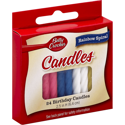 slide 2 of 2, Betty Crocker Rainbow Spiral Birthday Candles, 24 ct