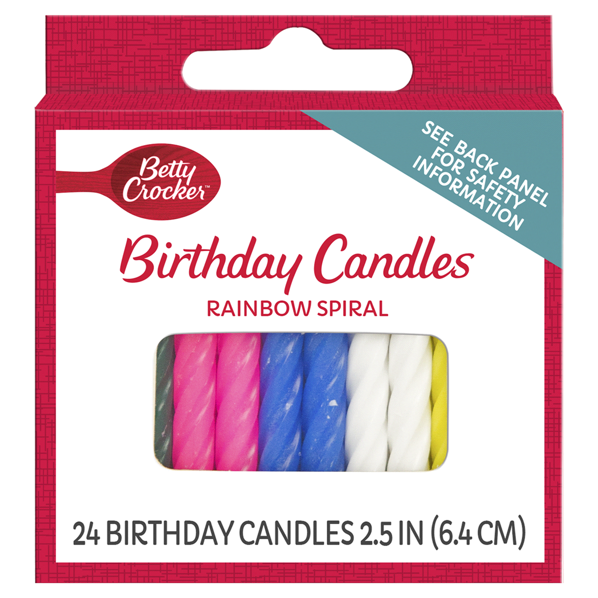 slide 1 of 2, Betty Crocker Rainbow Spiral Birthday Candles, 24 ct