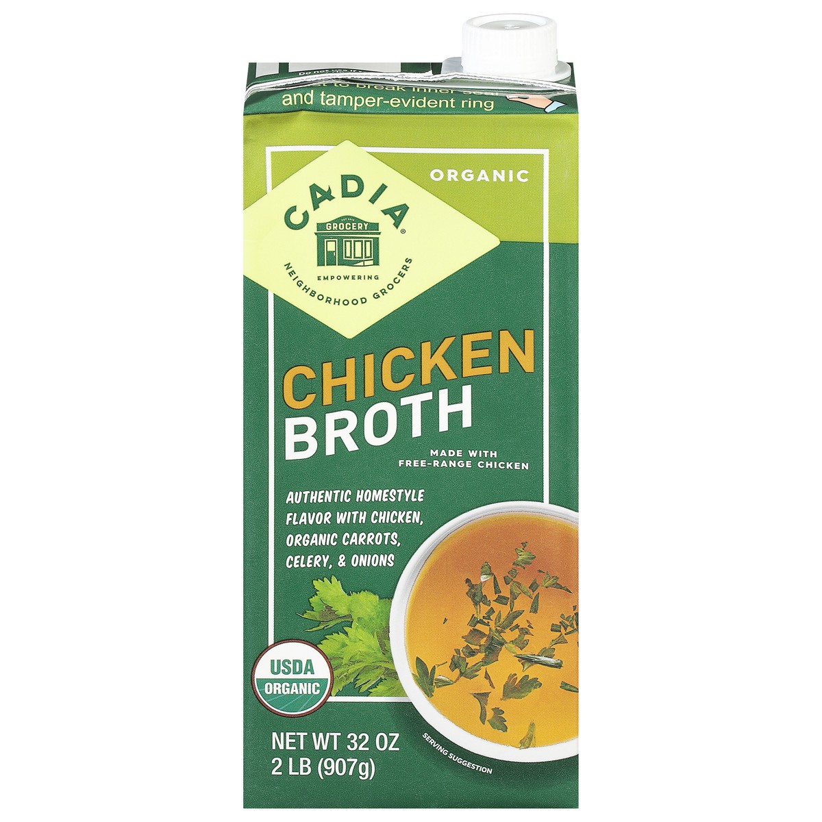 slide 1 of 9, Cadia Organic Chicken Broth 32 oz, 32 oz