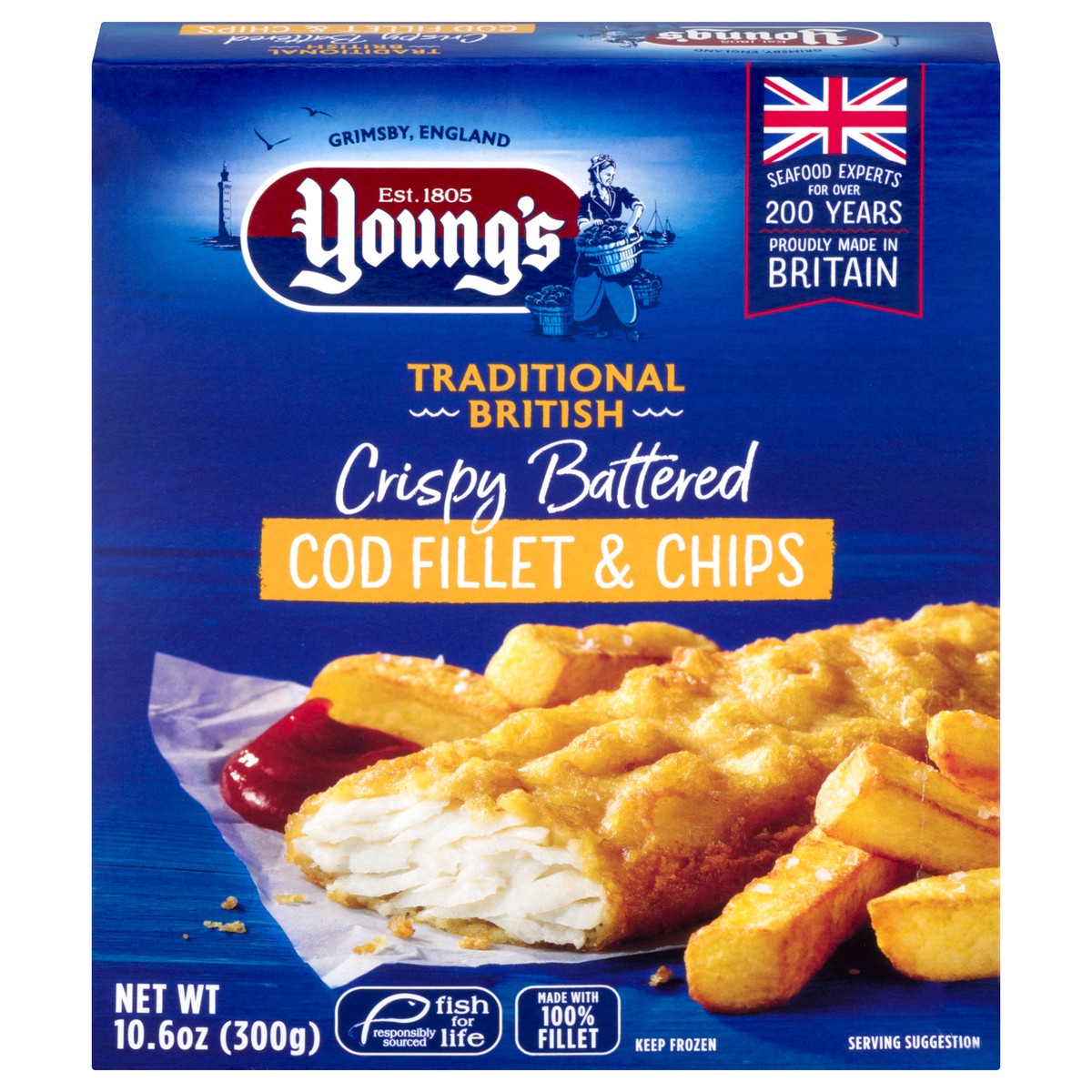 slide 1 of 12, Young's Traditional British Crispy Battered Cod Fillet & Chips 10.6 oz, 10.6 oz