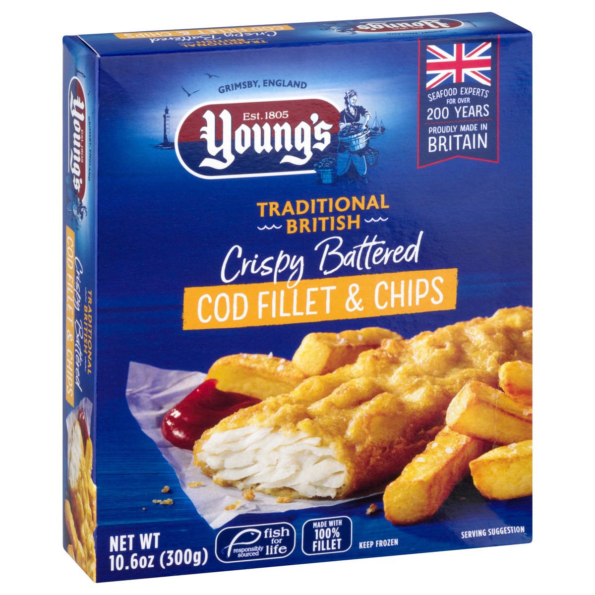 slide 8 of 12, Young's Traditional British Crispy Battered Cod Fillet & Chips 10.6 oz, 10.6 oz